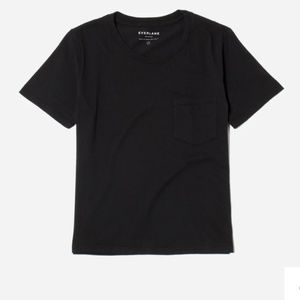 Everlane box cut pocket tee in black, xs